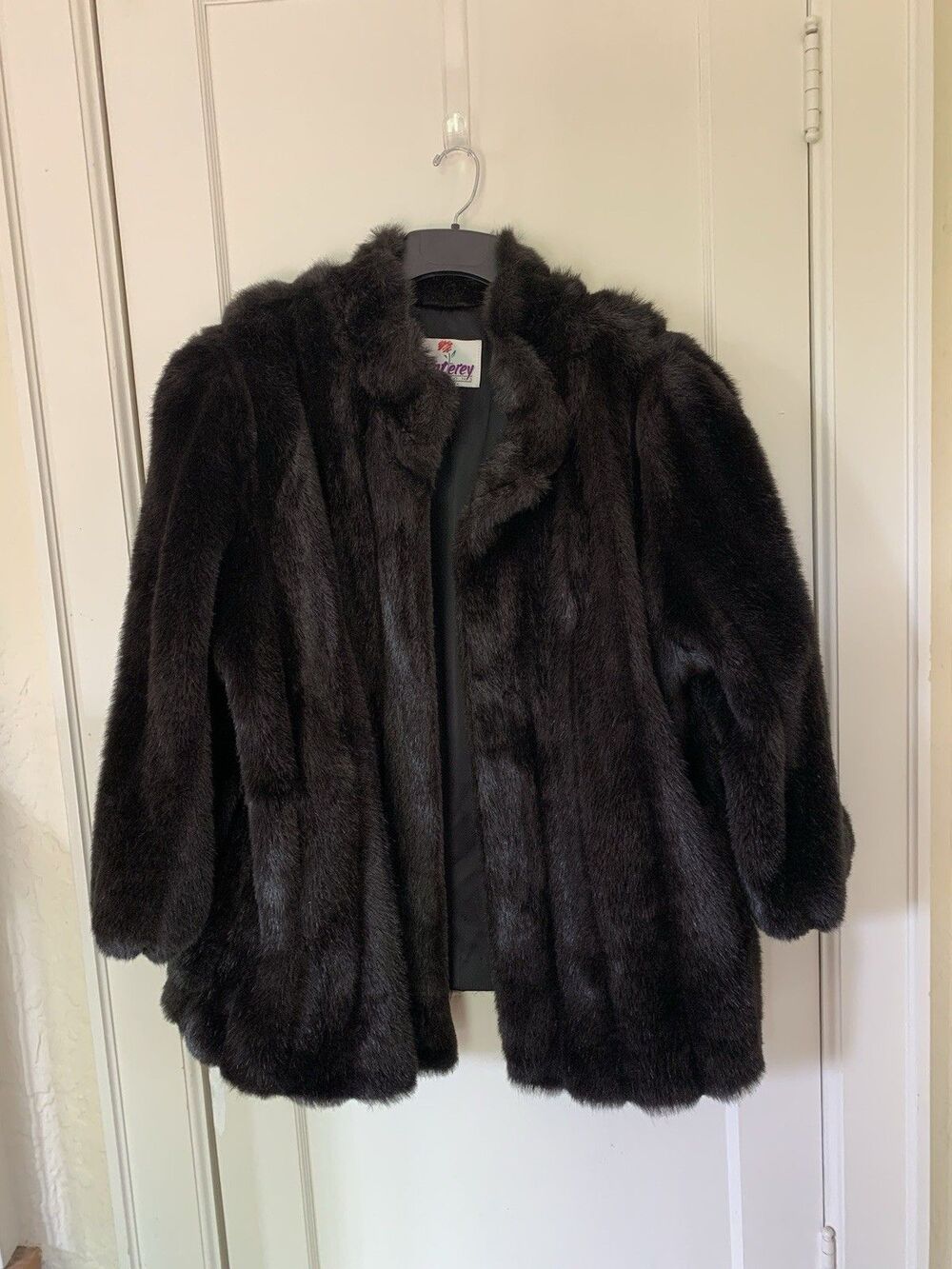 Monterey Fashions Faux Fur Coat Size 26 Women Swing Style Large Mink USA VTG